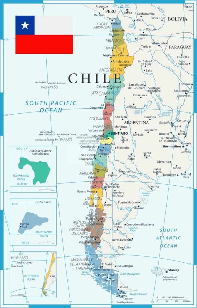 Carte politique du Chili
